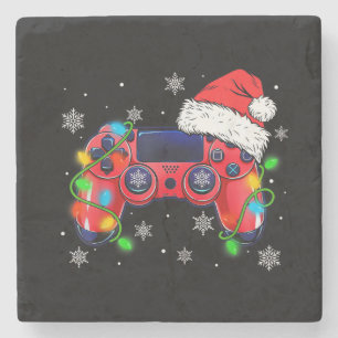 Porta-copo De Pedra Controlador de Video Game Chapéu de Natal do Papai