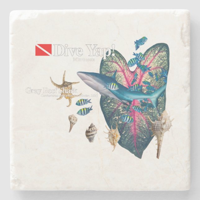 Porta-copo De Pedra Convite tropical (Frente)