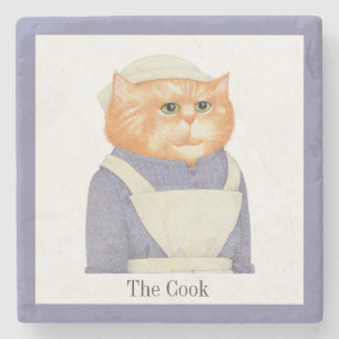 Porta-copo De Pedra COOK CAT Marble Stone Porta copos + Texto