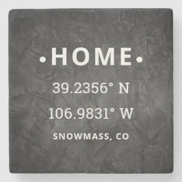 Porta-copo De Pedra Coordenadas Primeira Casa nova Presente de Aquecim