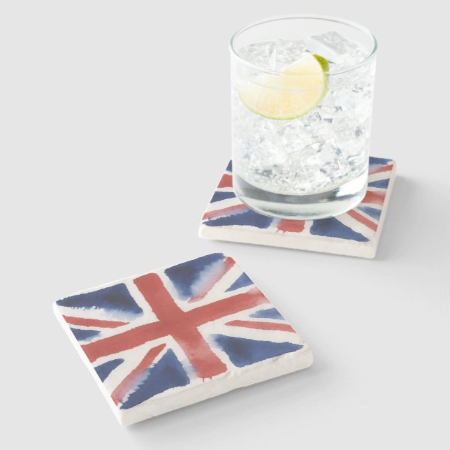 Porta-copo De Pedra Copo de pedra Union jack (Lateral)
