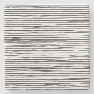 Porta-copo De Pedra Cor de água das faixas preto e branco moderno  