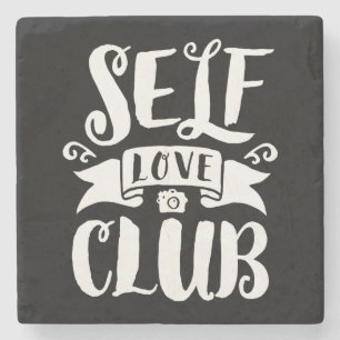 Porta-copo De Pedra Cor de Fundo Personalizada do Self Love Club