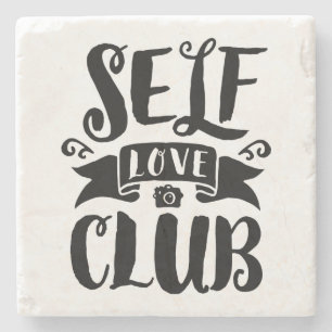 Porta-copo De Pedra Cor de Fundo Personalizada do Self Love Club
