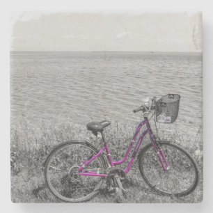 Porta-copo De Pedra Cor seletiva da bicicleta da ilha Mackinac