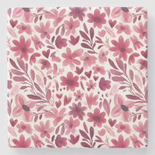 Porta-copo De Pedra Cora Menina Creme Flores Rosas Vermelhas Corações