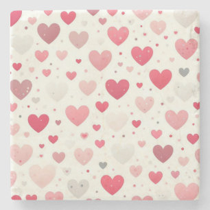 Porta-copo De Pedra Coração do Dia de os namorados colorido