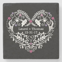 Coração filigrana personalizado, nomes Wedding da