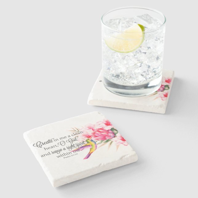 Porta-copo De Pedra Coração puro  (Lateral)