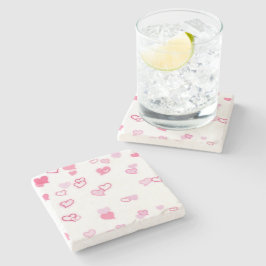 Porta-copo De Pedra Corações