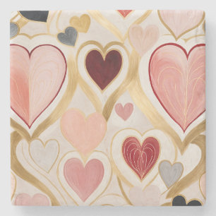 Porta-copo De Pedra Corações de Amor