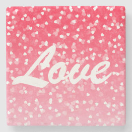 Porta-copo De Pedra Corações e Amor do namorados