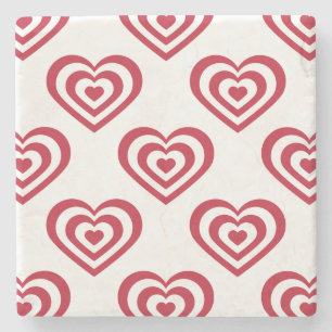 Porta-copo De Pedra Corações Vermelhos