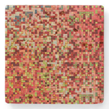 Coral desfocado e rosa em pequenos quadrados ou az