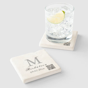 Porta-copo De Pedra Cordão QR de calcário personalizado simples e cust