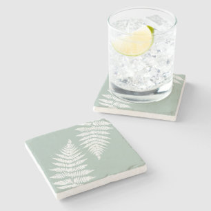 Porta-copo De Pedra Cores de Fundo Personalizadas do Woodland Fern Lea