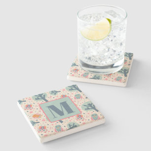 Porta-copo De Pedra Coroa Coroa Coroa Coroa Árvores Padrão Diversão Pe