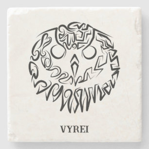 Porta-copo De Pedra Coruja Branca e Negra