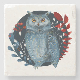 Porta-copo De Pedra Coruja de Natal estilo Vintage