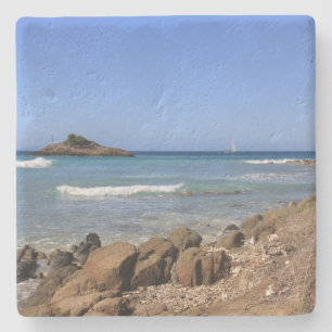 Porta-copo De Pedra Costa de Antígua com Quadrado de Barco à Vela