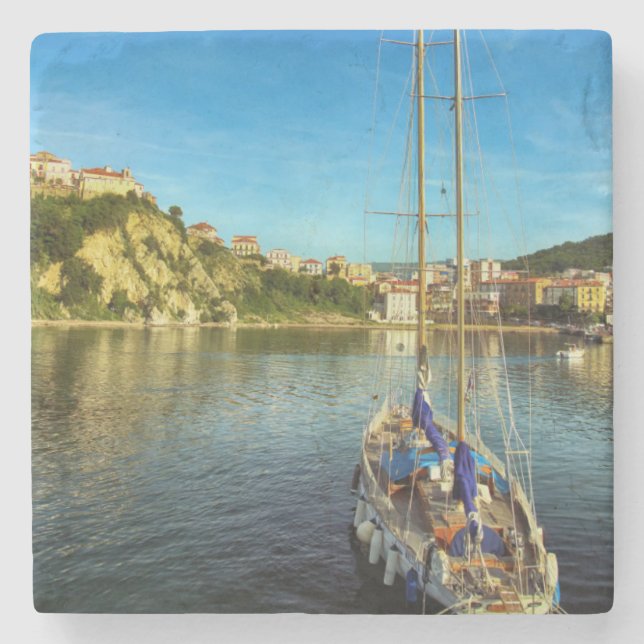 Porta-copo De Pedra Costa de aproximação | Agropoli do barco (Frente)