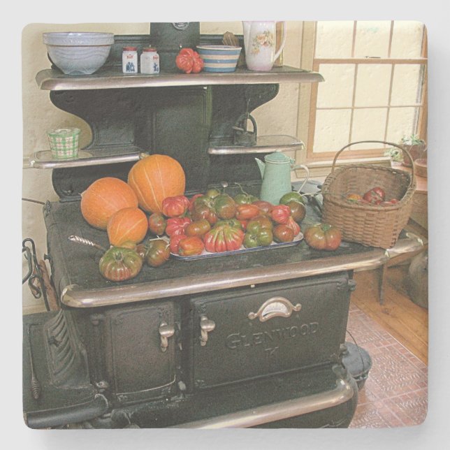 Porta-copo De Pedra Country Wood Cookstove (Frente)