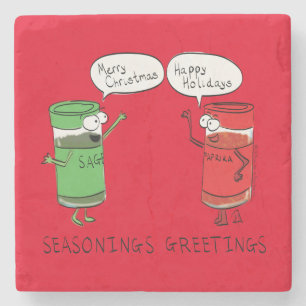 Porta-copo De Pedra Cozinhar de Natal Espinhos engraçados de chef