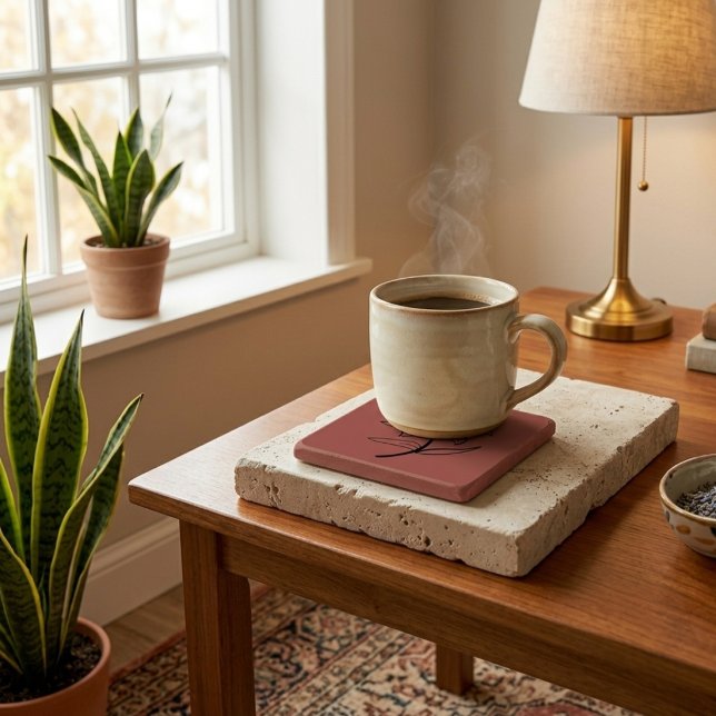 Porta-copo De Pedra Cozy Lives Here | Warm Minimalist Stone Coaster -  (Success!)