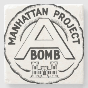 Porta-copo De Pedra Crachá do Projeto Manhattan