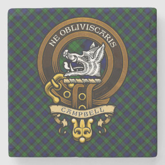 Porta-copo De Pedra Crachá Escocês Clan Campbell e Crest