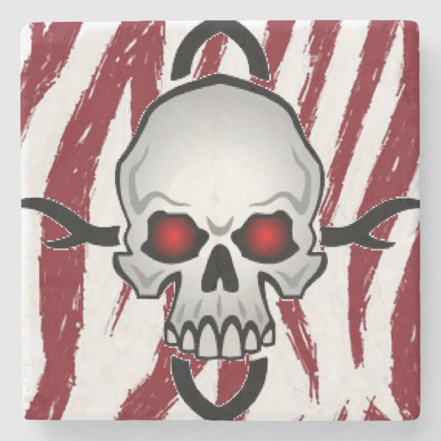 Porta-copo De Pedra Crânio da Porta copos da pedra Marble (Frente)