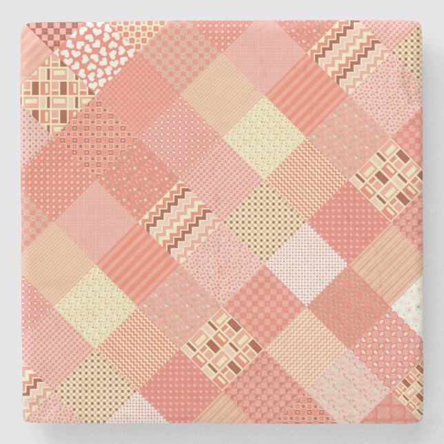 PORTA-COPO DE PEDRA CRAZY QUILT (Frente)