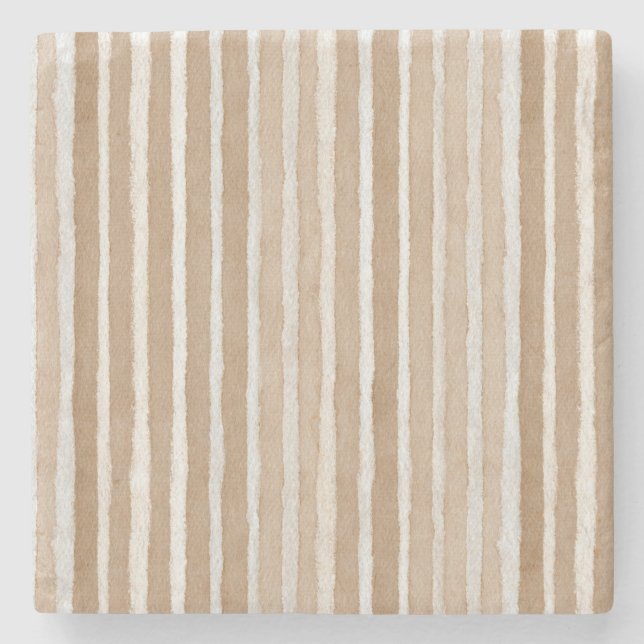 Porta-copo De Pedra Cream & Brown Hearts Valentine's Day (Frente)