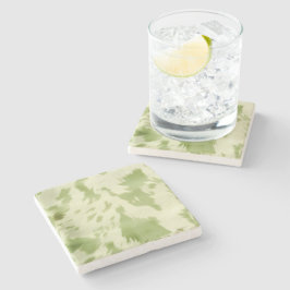 Porta-copo De Pedra Cream Cowhide Verde