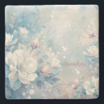 Porta-copo De Pedra Create Your Own Shabby Chic Pink & White Roses<br><div class="desc">This sandstone coaster features enchanting artwork that you can customize by personalizing them to decorate your home & ritual space or for every day use. Perfect for adding a personal touch to any handfasting, wedding, or special occasion, they also make terrific gifts for friends, family & your sister witches. Inspired...</div>