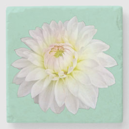 Porta-copo De Pedra Creme e flor rosa