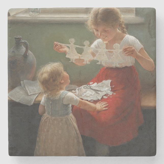 Porta-copo De Pedra Crianças Fazeres Silhuettes (Crianças Cutes Brinca (Frente)