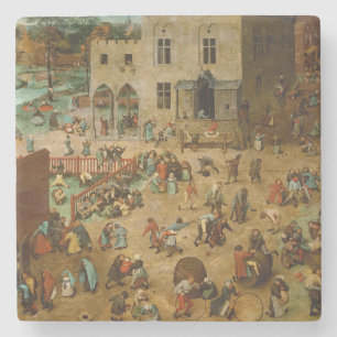 Porta-copo De Pedra Crianças Jogando Jogos (Pieter Bruegel, o Velho)