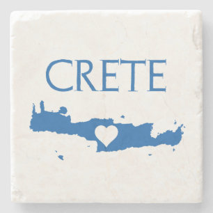 Porta-copo De Pedra Criar mapa com azul e branco do coração