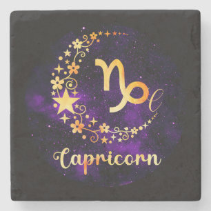 Porta-copo De Pedra Crie Seu Próprio Capricórnio Celestial Roxo