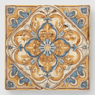 Porta-copo De Pedra Crie Seu Próprio Ornamento Floral Vintage Dourado