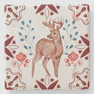 Porta-copo De Pedra Crie Seu Próprio Yule Stag no Estilo Nórdico