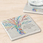 Porta-copo De Pedra Crie sua própria citação motivacional/inspiraciona<br><div class="desc">Esta Porta copos única de pedra é decorada com um mosaico colorido,  Árvore da Vida design. Adicione a citação escolhida para personalizá-la. Clique em Personalizar Mais para editar a fonte,  o tamanho da fonte e a cor da fonte. Mosaico original © Michele Davies.</div>