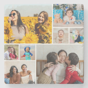 Porta-copo De Pedra Crie sua própria colagem de 8 fotos