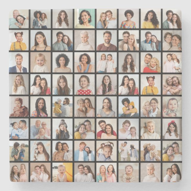 Porta-copo De Pedra Crie Sua Própria Colagem De Fotos 64 (Frente)