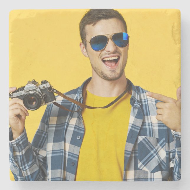 Porta-copo De Pedra Crie sua própria foto personalizada (Frente)