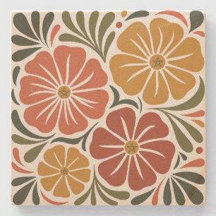 Porta-copo De Pedra Crie Suas Próprias Flores Silvestres Retro Groovy
