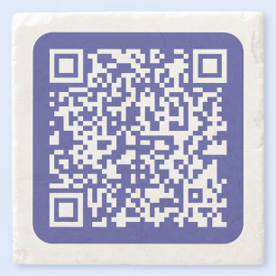 Porta-copo De Pedra Crie um código QR escaneável   Azul escuro editáve
