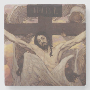 Porta-copo De Pedra Cristo na Cruz