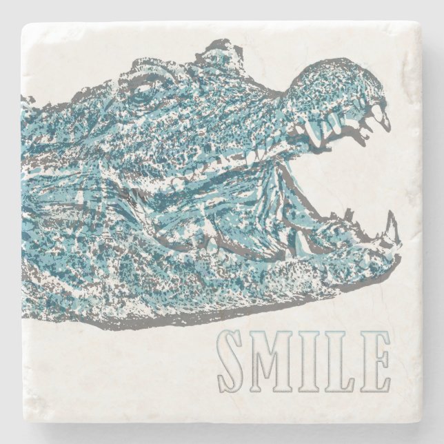 Porta-copo De Pedra Crocodilo de Sorriso (Frente)